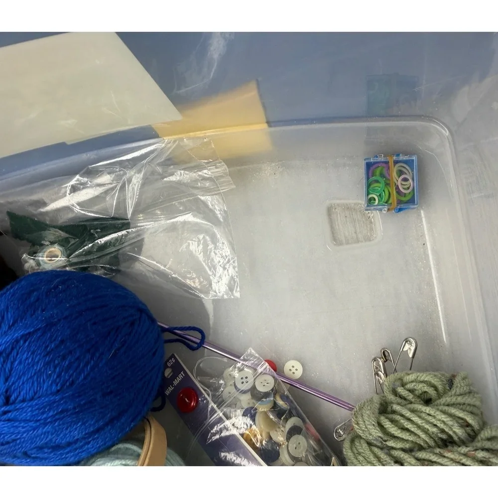Knitting Lot for‎ baby items Yarn Needles pins patterns Buttons Notions